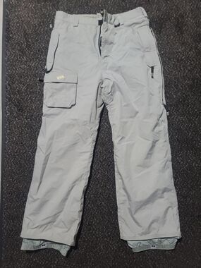 Men's Light Gray Cargo Snow Pants